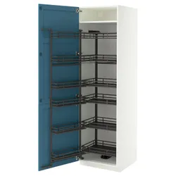 IKEA METOD(196.004.98) Високий шафа з висувною коморою, Biały/Lerhyttan Blue