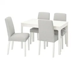 IKEA EKEDALEN / BERGMUND (394.082.15) стол и 4 стула, белый/оррста светло-серый/белый