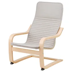 IKEA POÄNG(494.125.61) детское кресло, окл береза/Книса светло-бежевый