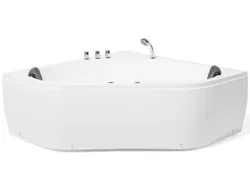 LED угловая ванна с гидромассажем 140 x 140 см белая MEVES