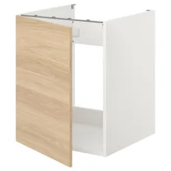 IKEA ENHET (993.209.55) шкаф под мойку/дверь, белый / имитация дуб