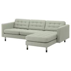 IKEA LANDSKRONA (494.442.32) 3-місний диван з шезлонгом, Гуннаред світло-зелений / деревний / чорний