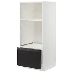 IKEA METOD / MAXIMERA(194.939.26) высокий напольный шкаф для духовки/микроволновой печи, белый/Upplöv матовый антрацит