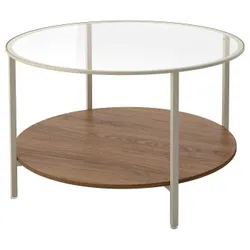 IKEA VITTSJÖ(306.043.48) кофейный столик, легкий бежевый/стекло