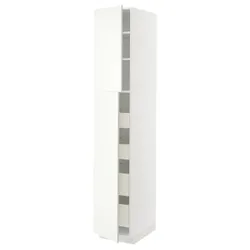 IKEA METOD / MAXIMERA(095.074.29) высокий шкаф с 2 дверцами/4 ящиками, белый/Вальстена белый