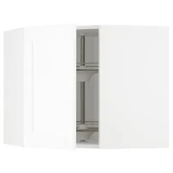 IKEA METOD(594.736.05) угловой навесной шкаф с каруселью, Enköping белый/имитация дерева белый