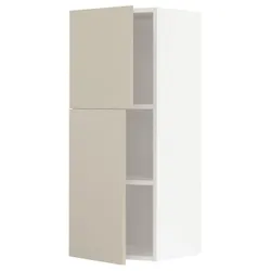 IKEA METOD(194.624.68) навісна шафа з полицями / 2 двер, білий/Havstorp бежевий