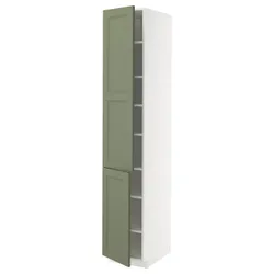 IKEA METOD(295.173.52) Высокий шкаф с полками/2drz, Biały/Axstad Greya -green