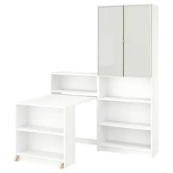 IKEA BILLY / HÖGBO(895.907.40) Полка с таблицей сгиба, белый