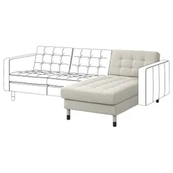 IKEA LANDSKRONA(094.911.26) диван, дополнительная кровать, Gunnared бежевый/черный/дерево