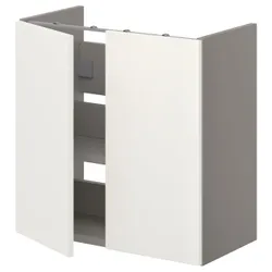 IKEA ENHET(793.236.29) умывальник с пол/дверью, серый / белый