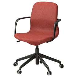 IKEA LÅNGFJÄLL(395.077.34) конференц-крісло з підлокітниками., Гуннаред червоно-помаранчевий/чорний