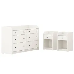 IKEA HAUGA(094.833.86) комплект мебели для спальни 3 шт., белый