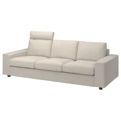IKEA VIMLE (794.013.30) 3-местный диван, с подголовником с широкими подлокотниками/Гуннаред бежевый