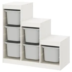 IKEA TROFAST(593.293.78) стійка, білий / сірий