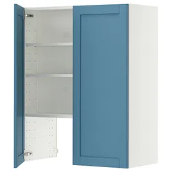 IKEA METOD(096.018.27) Капюшон -шкаф с полкой/дверью, Biały/Lerhyttan Blue