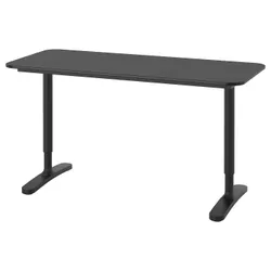 IKEA BEKANT(692.826.29) письмовий стіл, чорний/чорний ясеневий шпон