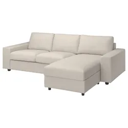 IKEA VIMLE(294.012.95) 3-местный диван с козеткой, с широкими подлокотниками / Gunnared бежевый