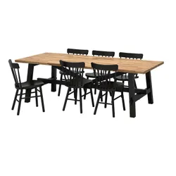 IKEA SKOGSTA / NORRARYD(192.461.44) стол и 6 стульев, акация / черный