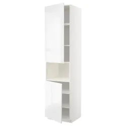 IKEA METOD(894.554.69) шестой высокий микро 2д/половина, белый/Воксторп глянцевый/белый