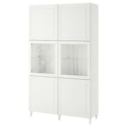 IKEA BESTÅ(693.849.44) книжный шкаф / стеклянная дверь, белый Смевикен/Оствик белый прозрачное стекло