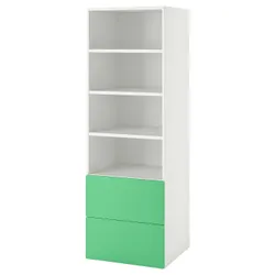 IKEA SMÅSTAD / PLATSA(394.832.81) стойка, белый зеленый / с 2 ящиками