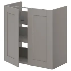 IKEA ENHET (393.236.26) умивальник з половиною /двер, сіра/сіра рамка