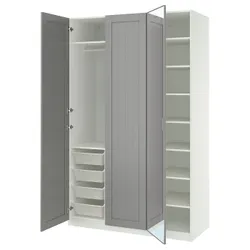 IKEA PAX / KAMMARTORP/GULLABERG(395.725.45) Комбинация гардероба, Белый/зеркальный серый