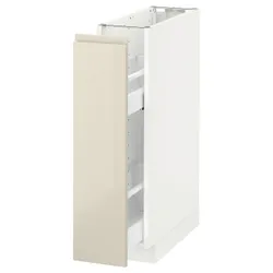 IKEA METOD(791.661.58) нижня шафа / висувні внутрішні кріплення, білий / Voxtorp глянцевий світло-бежевий