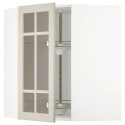 IKEA METOD(394.079.80) нижня дверцята з каруселлю / скляні двері, білий/Stensund beige