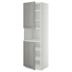 IKEA METOD(994.580.09) шестой высокий микро 2д/половина, белый/Бодбин серый