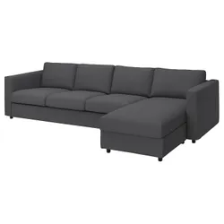 IKEA VIMLE (893.995.10) 4-местный диван с козеткой, Халларп серый