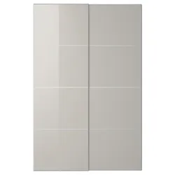IKEA HOKKSUND(694.397.10) Розсувні двері, світло-сірий глянець