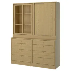 IKEA TONSTAD(295.478.82) комбинация с ящиками, Okl Oak/Glass