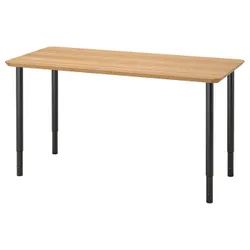 IKEA ANFALLARE / OLOV(594.177.04) стол письменный, бамбук / черный