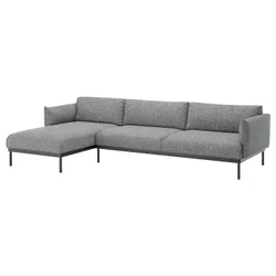 IKEA ÄPPLARYD (994.295.35) 4-местный диван с козеткой, Лейде серо-черный