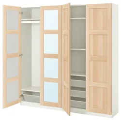 IKEA PAX / BERGSBO(095.011.87) комбінований гардероб, імітація білого мореного дуба/дзеркало