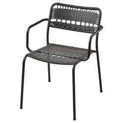 IKEA LÄCKÖ (604.633.04) стул с подлокотниками, садовый, темно-серый