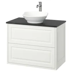 IKEA TÄNNFORSEN / VÄSTERSJÖN(395.683.17) Шафи для вимивання ящиками/миттям/акумулятором, білий/чорний імітаційний мармур