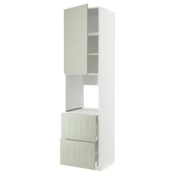 IKEA METOD / MAXIMERA(594.863.06) высокая полка/дверь/2 двери, белый/Стенсунд светло-зеленый