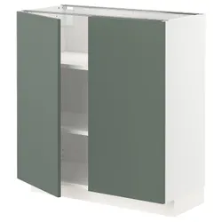 IKEA METOD (594.559.51) stj шкаф/полки/2 дверцы, белый/бодарп серо-зеленый