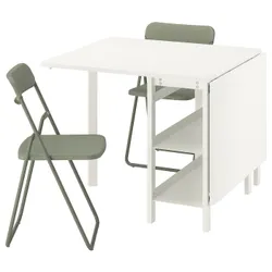 IKEA VIHALS / VIHALS(795.902.55) стіл і 2 розкладні стільці, Стол із опущеним верхом/зеленим верхом