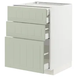 IKEA METOD / MAXIMERA(794.862.92) сз стж 3фр/2н/ср/н сз, белый/Стенсунд светло-зеленый