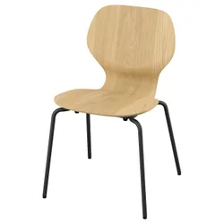 IKEA SKÅLSTA(096.087.44) стул, дубовый шпон/металлическая труба/черно-серый