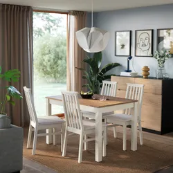IKEA ÅLHULT / ÅLHULT(496.101.13) Стол и 4 стула, бежевый/бронзовый/кабуза легкий бежевый