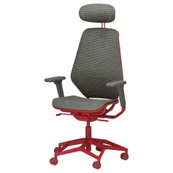 IKEA STYRSPEL(605.260.85) ігрове/офісне крісло, сірий/червоний
