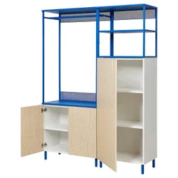 IKEA PLATSA(495.229.27) шафа на 3 двері, білий Kalbåden/синій