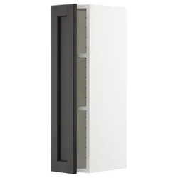 IKEA METOD(494.602.41) навесной шкаф с полками, белый / лерхиттан черная морилка