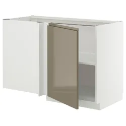 IKEA METOD(595.767.31) Угловой шкаф с полкой, белый/voxtorp Gloss Dark -Brown