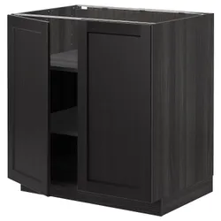 IKEA METOD(194.653.82) stj шкаф/полки/2 дверцы, черный / Lerhyttan черная морилка